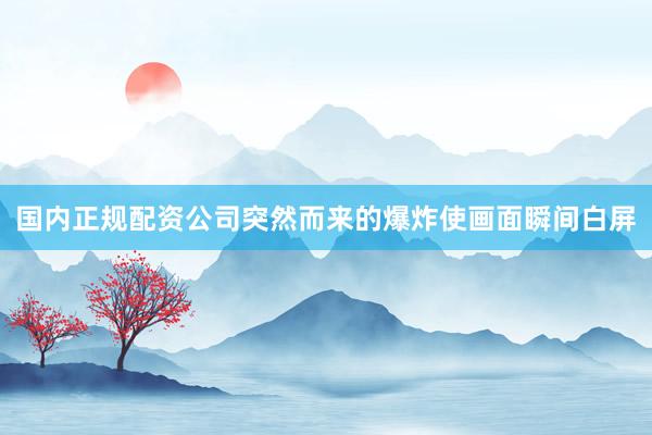 国内正规配资公司突然而来的爆炸使画面瞬间白屏